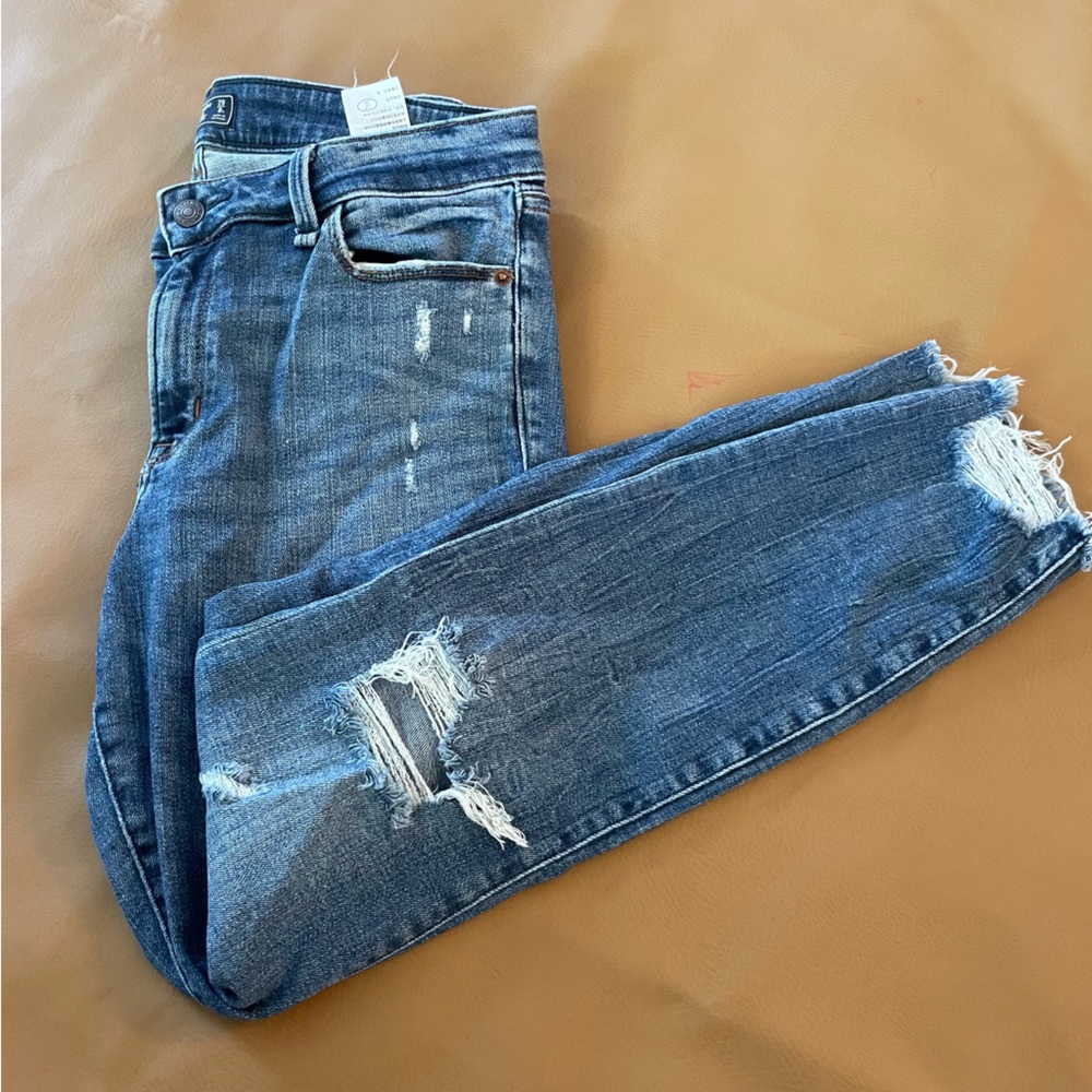 Abercrombie & Fitch Harper Low Rise Distressed Denim Jeans